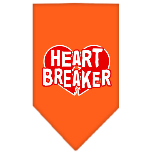 Heart Breaker Screen Print Bandana Orange Large